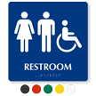 Men, Women And Accessible Pictogram Braille Unisex Restroom Sign