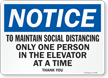 Notice Only One Person In The Elevator At A Time Sign