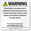 Consumer Product Exposure Prop 65 Sign