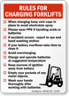 Rules For Charging Forklift Safety Sign