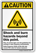 Shock And Burn Hazard ANSI Caution Sign