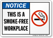 This Is A Smoke-Free Workplace (symbol) Sign