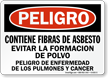 Spanish Danger Contains Asbestos Fibers Cancer Hazard Sign