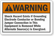 Warning Emergency Systems Grounding Label