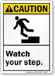 Watch Your Step ANSI Caution Sign