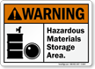 Hazardous Materials Storage Area ANSI Warning Sign