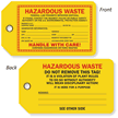 Hazardous Waste Two-Sided Tag