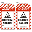 Corrosive Material ANSI Danger 2-Sided Safety Tag