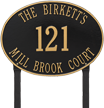 Hawthorne Oval Estate Lawn Address Plaque, Three Lines