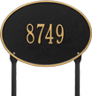 Hawthorne Oval Standard Lawn Address Plaque, One Line
