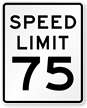 Speed Limit 75 For Traffic Sign