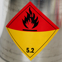 Vinyl DOT Organic Peroxide Hazard Class 5.2 Labels