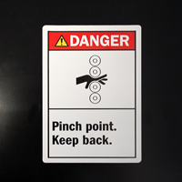 Danger Pinch Point Keep Back Labels