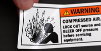 Compressed Air. Lock Out Source Labels