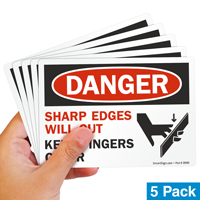 Warning: Sharp Edges Hazard Label