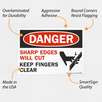 Caution: Watch for Sharp Edges Label