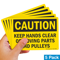 Danger: Keep Hands Clear of Moving Parts Label