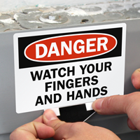 Danger Label Beware of Finger and Hand Hazards