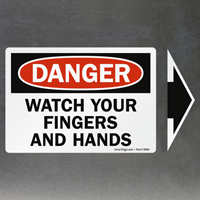 Risk of Fingers and Hands Injury Label