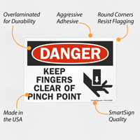 Cautionary Label for Pinch Point Awareness