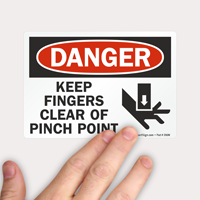Danger: Keep Fingers Away Label