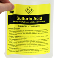 Sulfuric Acid Safety Warning Label