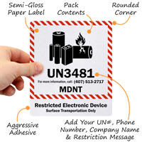 USPS Pub 52 Lithium Restriction Marking Label