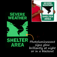 Severe Weather Shelter Area Signs