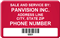 Asset Label, Sale and Service by Company Name, Phone Number