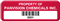 Asset Label, Property of Company Name with Barcode