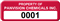 Asset Label, Property of Company Name with Numbering