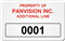 Asset Label, Property of Company Name with Numbering