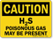 Caution H2S Poisonous Gas Present Sign